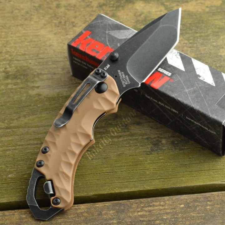 Couteau Kershaw Shuffle II Tanto Acier 8Cr13Mov Blackwash Manche GFN KS8750TTANBW - Livraison Gratuite
