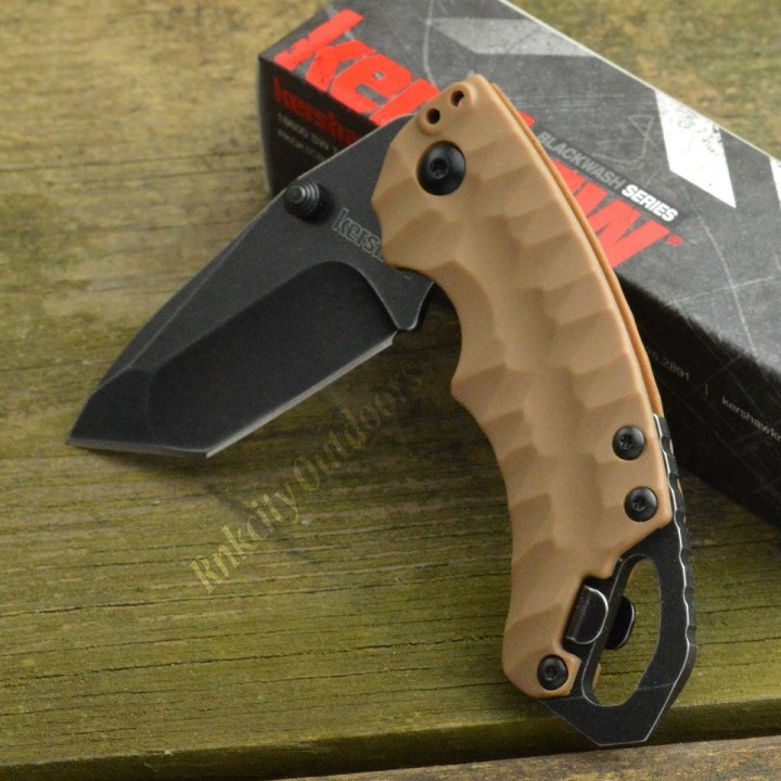 Couteau Kershaw Shuffle II Tanto Acier 8Cr13Mov Blackwash Manche GFN KS8750TTANBW - Livraison Gratuite