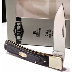 Couteau Schrade Old Timer 5OTH Heritage Series Bruin Lame Acier D2 Manche Bois Lockback SCH1135989 - Livraison Gratuite