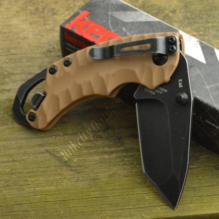 Couteau Kershaw Shuffle II Tanto Acier 8Cr13Mov Blackwash Manche GFN KS8750TTANBW - Livraison Gratuite