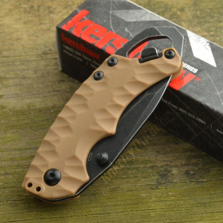 Couteau Kershaw Shuffle II Tanto Acier 8Cr13Mov Blackwash Manche GFN KS8750TTANBW - Livraison Gratuite