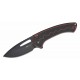 Couteau SENCUT Squiggy Burgundy Lame Drop Point Acier 9Cr18MoV Manche G10 KIVT Button Lock S24082A3 - Livraison Gratuite 