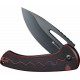 Couteau SENCUT Squiggy Burgundy Lame Drop Point Acier 9Cr18MoV Manche G10 KIVT Button Lock S24082A3 - Livraison Gratuite 