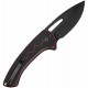 Couteau SENCUT Squiggy Burgundy Lame Drop Point Acier 9Cr18MoV Manche G10 KIVT Button Lock S24082A3 - Livraison Gratuite 