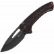 Couteau SENCUT Squiggy Burgundy Lame Drop Point Acier 9Cr18MoV Manche G10 KIVT Button Lock S24082A3 - Livraison Gratuite 