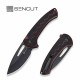 Couteau SENCUT Squiggy Burgundy Lame Drop Point Acier 9Cr18MoV Manche G10 KIVT Button Lock S24082A3 - Livraison Gratuite 