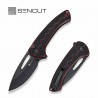 Couteau SENCUT Squiggy Burgundy Lame Drop Point Acier 9Cr18MoV Manche G10 KIVT Button Lock S24082A3 - Livraison Gratuite 