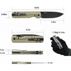 Couteau Oknife Duron Lame Acier Nitro-V Manche Aluminium OAL Super Vert Olive Frame Lock OKNDURONOG Livraison Gratuite