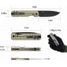 Couteau Oknife Duron Lame Acier Nitro-V Manche Aluminium OAL Super Vert Olive Frame Lock OKNDURONOG Livraison Gratuite