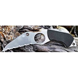 Couteau Spyderco Swick 6 Lame Wharncliffe Acier LC200N Serrated Manche G10 Noir Étui Boltaron USA SCFB14S6 - Livraison Gratuite