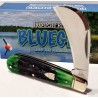 Couteau Serpette Rough Rider Bluegill Hawkbill Lame Acier 440 Manche Os Bleu/Vert Slip Joint RR2635 - Livraison Gratuite