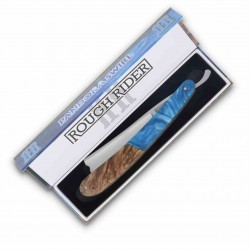 Couteau Rasoir Rough Ryder Pandora Swirl Razor Lame Acier 440 Manche Résine Bleue RR2649 - Livraison Gratuite