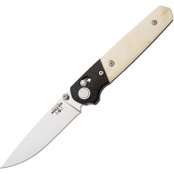 Couteau Bear & Son Lawman WSB22 Lame Acier D2 Manche Os & Fibre de Carbone Crossbar Made In USA BCWSB22 - Livraison Gratuite