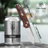 Couteau Kizer Drop Bear Clutch Lock Lame Acier Nitro-V Manche Bois Mkuluti Clip KIV3619A6 - Livraison Gratuite