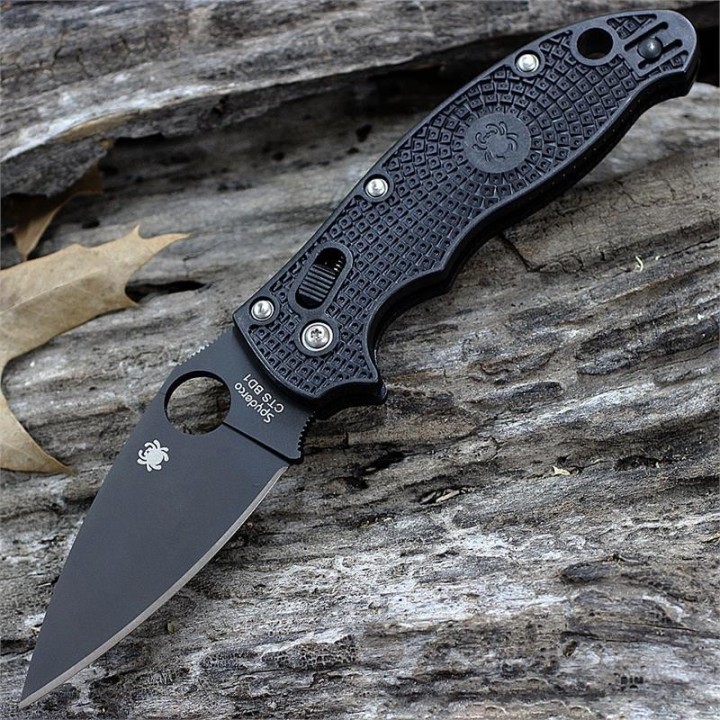 Couteau Spyderco Manix 2 Black Lightweight Folder Lame CTS BD1 Manche FRN-CP Made USA SC101PBBK2 -  Livraison Gratuite