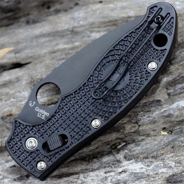 Couteau Spyderco Manix 2 Black Lightweight Folder Lame CTS BD1 Manche FRN-CP Made USA SC101PBBK2 -  Livraison Gratuite