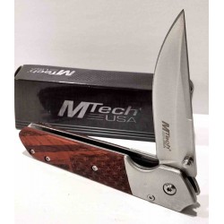 Couteau A/O MTech Lame Acier 3Cr13MoV Manche Bois Linerlock MTA2004BS - LIvraison Gratuite