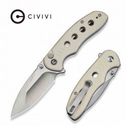 Couteau CIVIVI Triptych Ivory Lame Acier 14C28N Manche G10 KIVT Button Lock Clip CIVC23085B2 - Livraison Gratuite