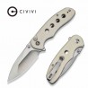 Couteau CIVIVI Triptych Ivory Lame Acier 14C28N Manche G10 KIVT Button Lock Clip CIVC23085B2 - Livraison Gratuite