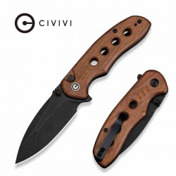 Couteau CIVIVI Triptych Guibourtia Lame Acier 14C28N Manche Wood KIVT Button Lock Clip CIVC23085B3 - Livraison Gratuite
