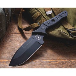 Couteau Sniper Bladeworks Mamu Lame Fixe Acier 420HC Manche G10 Noir Etui Plastique SBMAMUBB - Livraison Gratuite