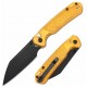 Couteau CJRB Cutlery Pyrite-Light Acier AR-RPM9 Manche FRN Ambre Bouton Lock KIVT J1945AMB - Livraison Gratuite