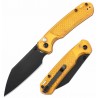 Couteau CJRB Cutlery Pyrite-Light Acier AR-RPM9 Manche FRN Ambre Bouton Lock KIVT J1945AMB - Livraison Gratuite