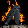Couteau DPx Gear HEST/F 3.0 Triple Black Acier Sleipner Manche G10 Noir Titane Frame Lock Italy DPXHSF305 - Livraison Gratuite