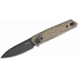 Couteau Reate Knives PL-6 Green/Black Lame Acier Nitro-V Blk Manche Micarta Pivot Lock Clip REA188 - Livraison Gratuite