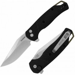 Couteau Kershaw Runoff Lame Clip Point Satin Acier 8Cr13MoV Manche FRN Button Lock KIVT KS1429 - Livraison Gratuite