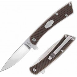 Couteau Old Timer Slim Lame Clip Point Acier 7Cr17MoV Manche Marron Cran Forcé SCH1226635 - Livraison Gratuite