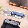 Couteau Vosteed Porcupine Blue Lame Acier 14C28N Manche Micarta KIVT Liner Lock VOSA2605 - Livraison Gratuite