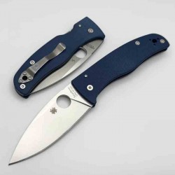Couteau Spyderco Bodacious Lame Acier CPM SPY27 Manche G10 Bleu Cobalt Compression Lock Clip USA SC263GPCBL - Livraison Gratuite