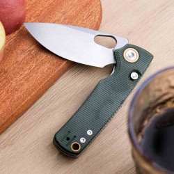 Couteau Vosteed Porcupine Green Lame Acier 14C28N Manche Micarta Top Liner Lock KIVT Clip VOSA2603 - Livraison Gratuite