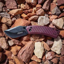 Couteau Revo Canyon Lame Acier 4Cr13MoV Manche FRN Prune Button Lock REVCNYPLM - Livraison Gratuite