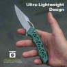 Couteau Pliant Civivi Anaaki Green Button Lock Lame Acier Nitro-V Manche Aluminium KIVT CIVC240393 - Livraison Gratuite