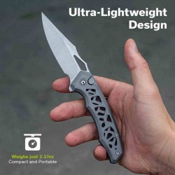 Couteau Pliant Civivi Anaaki Gray Button Lock Lame Acier Nitro-V Manche Aluminium KIVT CIVC240392 - Livraison Gratuite