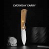 Couteau Kizer Retro Lame Acier Nitro-V Manche Micarta Marron et Laiton KIVT Linerlock Clip KIV4726A1 - Livraison Gratuite
