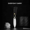 Couteau Kizer Retro Lame Acier Nitro-V Manche G10 Black et Laiton KIVT Linerlock Clip KIV4726A2 - Livraison Gratuite