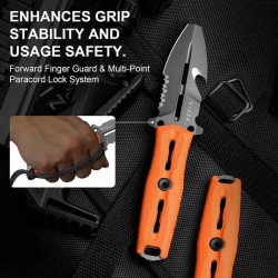 Couteau Kizer Norcross Spear Point Lame Acier Nitro-V Manche G10 Orange Etui Kydex KIZXFB01A6 - Livraison Gratuite