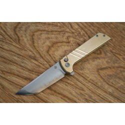 Couteau North Mountain Blade Tanto Lame Acier SLD-Magic SAN MAI Manche Alu Bronze Button Lock NMB2401E - Livraison Gratuite