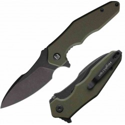 Couteau HIGHTRON Mini Ventura Lame Acier D2 Black Manche G10 Green LinerLock HTK05GRNBS - Livraison Gratuite