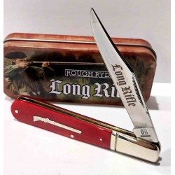 Couteau Rough Ryder Long Rifle Grandaddy Barlow Lame Acier 440 Manche Os Rouge Slip Joint RR2618 - Livraison Gratuite