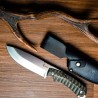 Couteau Bushcraft SPIKA Bushmaster Dogtooth Lame Acier D2 Manche Pakkawood Etui Cuir SPIKBUFB100 - Livraison Gratuite