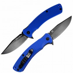 Couteau V Nives Blue Rambo Shorty Lame Acier 420HC Clip Point Manche FRN Liner Lock VNI33FPBBL - Livraison Gratuite