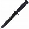 Couteau V Nives Black Rambo Savage Lame Acier D2 Crochet Scie Manche FRN Étui Affûteur VNIFB32FPBBK - Livraison Gratuite