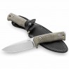 Couteau Lionsteel T5 CVG Lame Niolox Manche Micarta Green Étui Cuir Made Italy LSTT5CVG - Livraison Gratuite