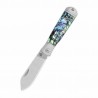 Couteau QSP Jumping Jack Slip Joint Lame Acier 14C28N Sheepsfoot Manche Abalone QS167A - Livraison Gratuite