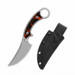 Couteau QSP Viper Lame Acier 10Cr15MoV SW Manche Tortoise Resin Étui Kydex QS166C1 - Livraison Gratuite