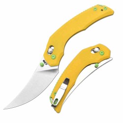 Couteau CJRB Nanner Yellow Lame Persian Acier AR-RPM9 Manche G10 Crossbar Lock KIVT J1955YE - Livraison Gratuite